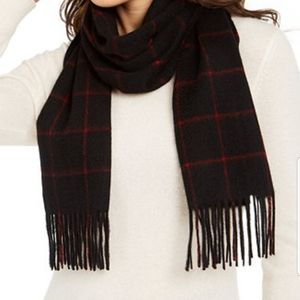 Charter Club Cashmere black and red scarf